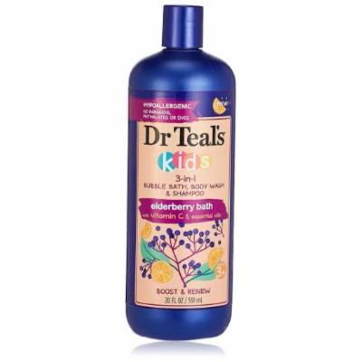 Dr Teals Bubble Bath Kids 3 In 1 Elderberry Bubble Bath Body Wash