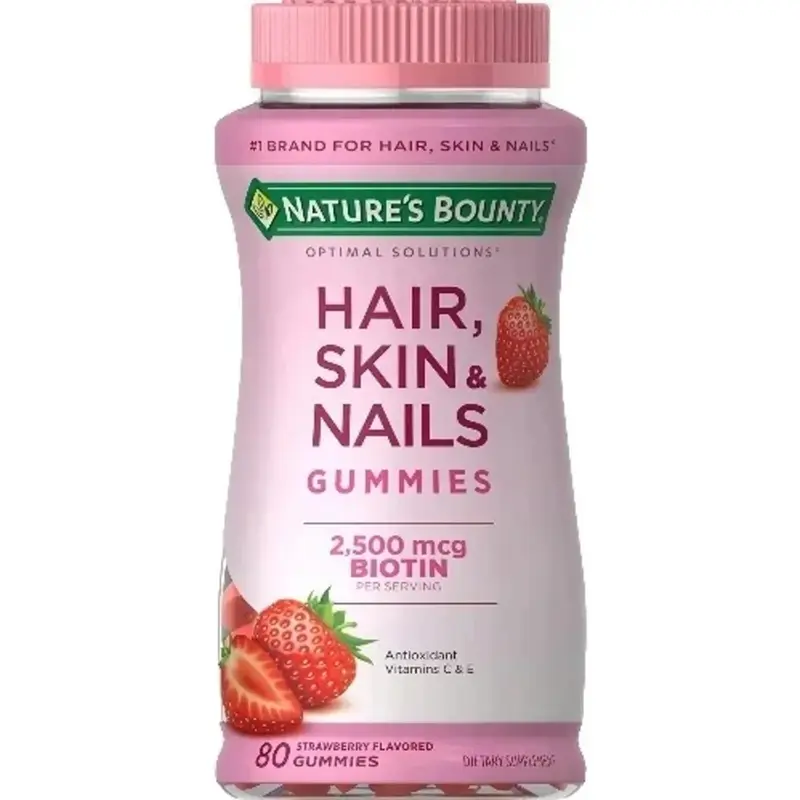 Buy the original {Supplement} Natures Bounty Hair, Skin & Nails Gummies with Biotin Strawberry 80 gummies in Lagos Nigeria