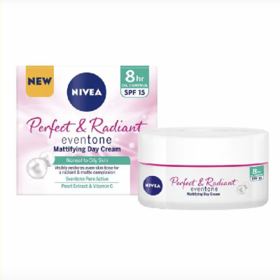 Buy the original Nivea Perfect & Radiant Even Tone Mattifying Day Cream SPF15 in Lagos Nigeria
