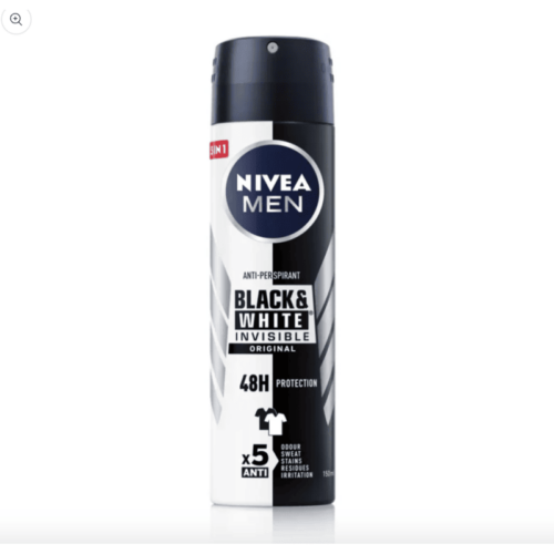 Buy the original Nivea Men Black & White Invisible Clear Deodorant Spray in Lagos Nigeria