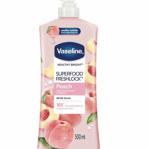 Buy the original Vaseline Healthy Bright Superfood Freshlock 2x UV Lotion (Peach) 500ml in Lagos Nigeria