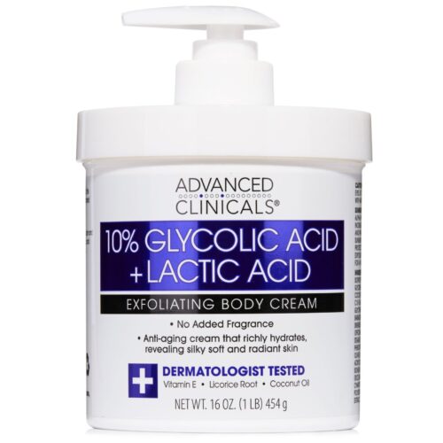 Buy the original Advanced Clinicals 10% Glycolic + Lactic Acid Exfoliating Cream in Lagos Nigeria