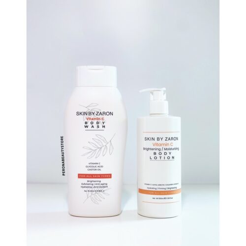 Buy the original (Combo Deal) Skin By Zaron Vitamin C Brightening Exfoliating Body Wash & Skin By Zaron Vitamin C Brightening/Moisturizing Body Lotion in Lagos Nigeria