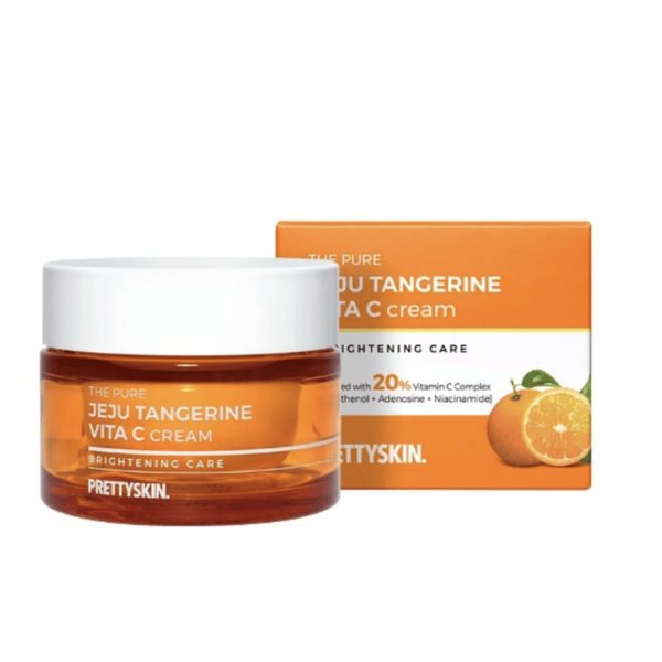 Buy the original PrettySkin Jeju Tangerine Vita C Cream in Lagos Nigeria