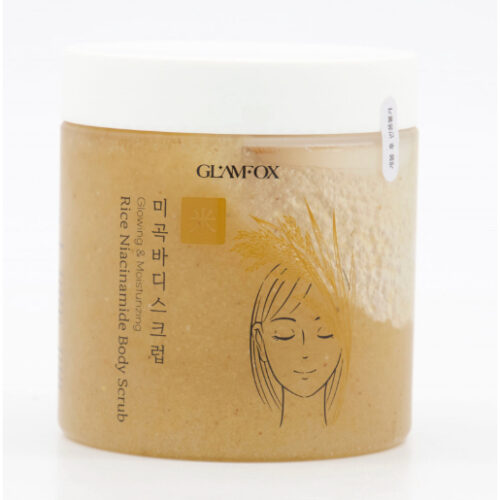 Buy the original Glamfox Rice Niacinamide Body Scrub 500g in Lagos Nigeria