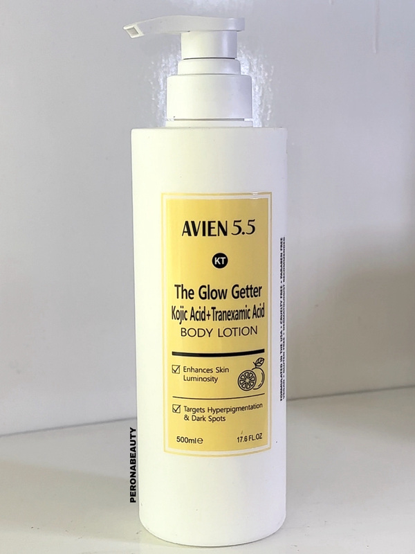 Buy the original Avien 5.5 The Glow Getter Kojic Acid + Tranexamic Acid Body Lotion 500ml in Lagos Nigeria