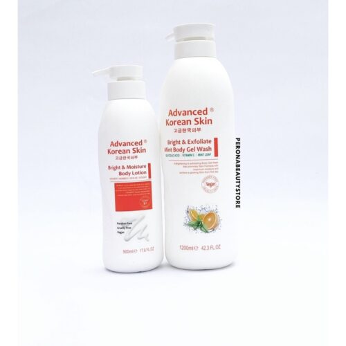 Buy the original (Combo Deal) Advanced Korean Skin Bright and Moisture Body Lotion & Advanced Korean Skin Bright and Exfoliate Mint Body Gel Wash in Lagos Nigeria