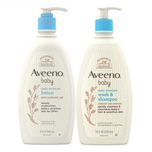 Buy the original (Combo Deal) Aveeno Baby Body Wash Shampoo Oat Extract 18oz & Aveeno Baby Daily Moisture Body Lotion 18oz in Lagos Nigeria