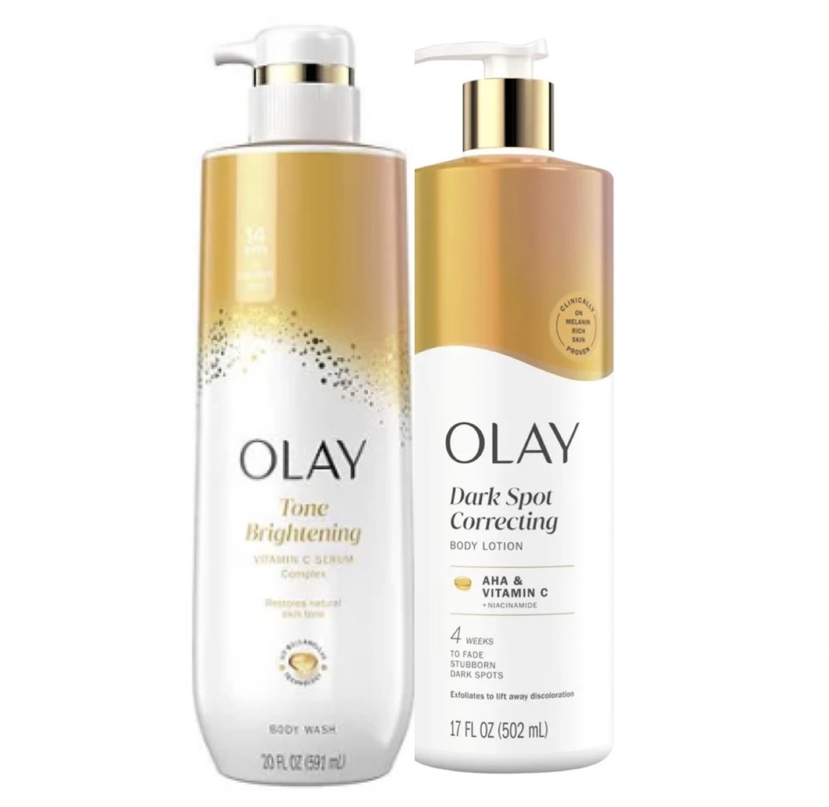 Buy the original (Combo Deal) Olay Tone Brightening Vitamin C Serum Body Wash & Olay Dark Spot Correcting Body Lotion in Lagos Nigeria