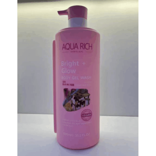 Buy the original Aqua Rich Bright + Glow Body Gel Wash Licorice Mulberry Root Extract 1000ml in Lagos Nigeria